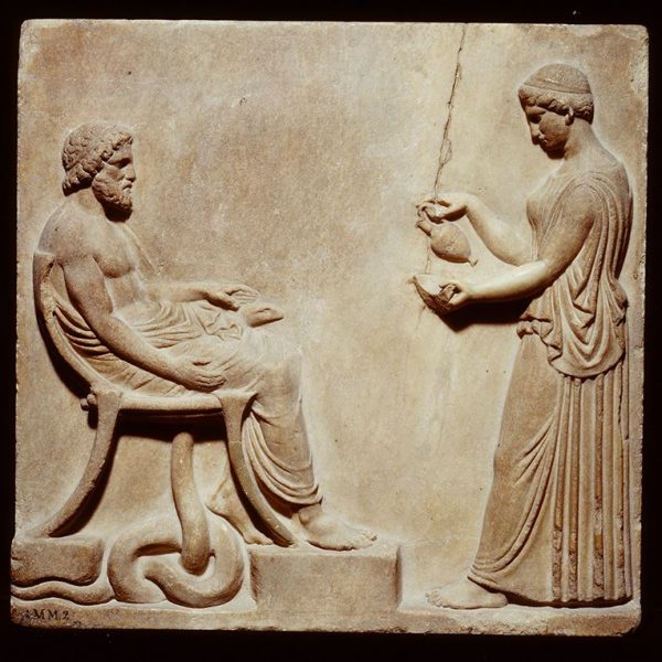 Reliëf met Asklepios en Hygieia