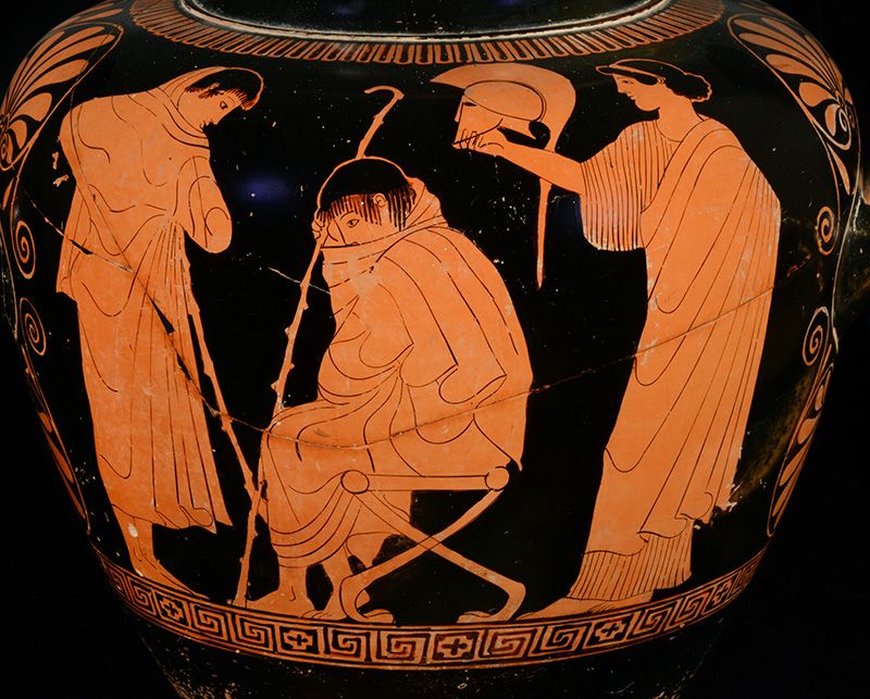 Wie zijn wij Museum Griekse vaas met Achilles